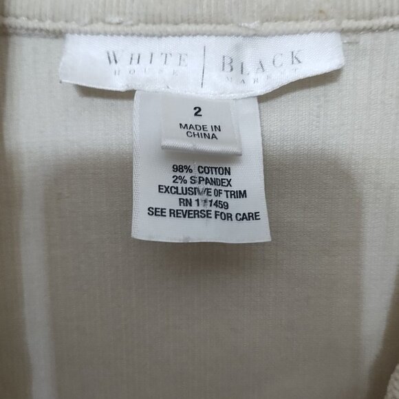 White House Black Market Fitted Ruffle 2-Button Ivory Corduroy Blazer Sz 2 Boho - Picture 5 of 8